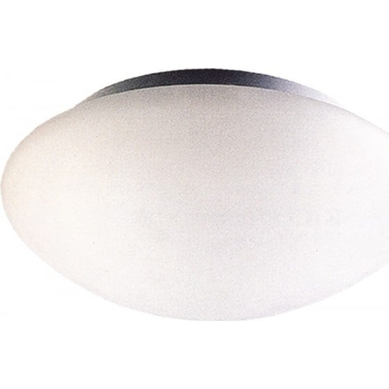 Πλαφονιέρα Φ28cm μεταλλική κλειστή με λευκό γυαλί οπαλίνα 