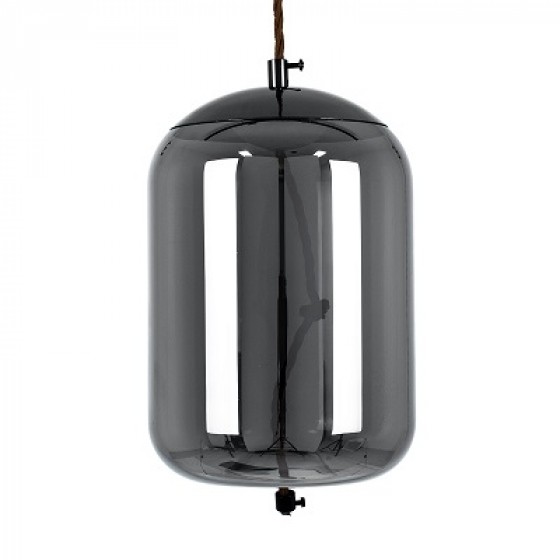 Κρεμαστό φωτιστικό οβάλ Φ17x28cm φιμέ γυάλινο LED 2700K