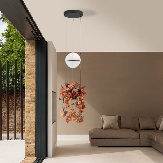 Μεταλλικό φωτιστικό οροφής Φ23x95cm με θήκη για διακόσμηση