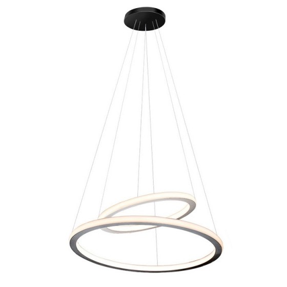 Κρεμαστό φωτιστικό διπλό με μεταλλικά στεφάνια LED Φ40-60cm