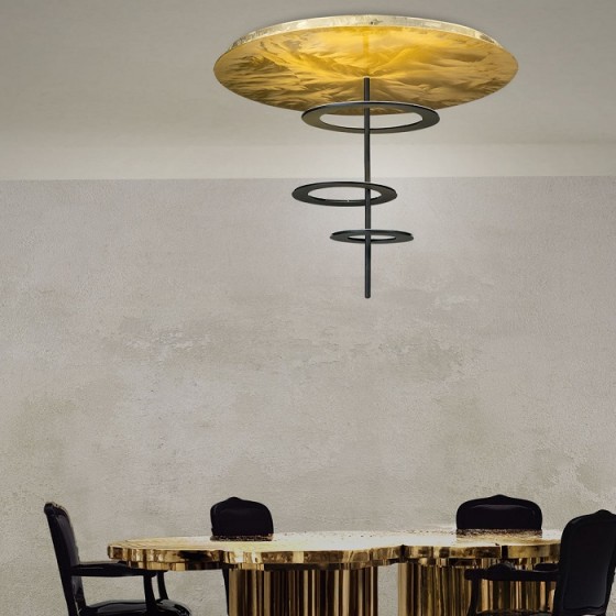 Φωτιστικό ημιοροφής LED Φ65x50cm με τρία δαχτυλίδια σε κάθετο άξονα