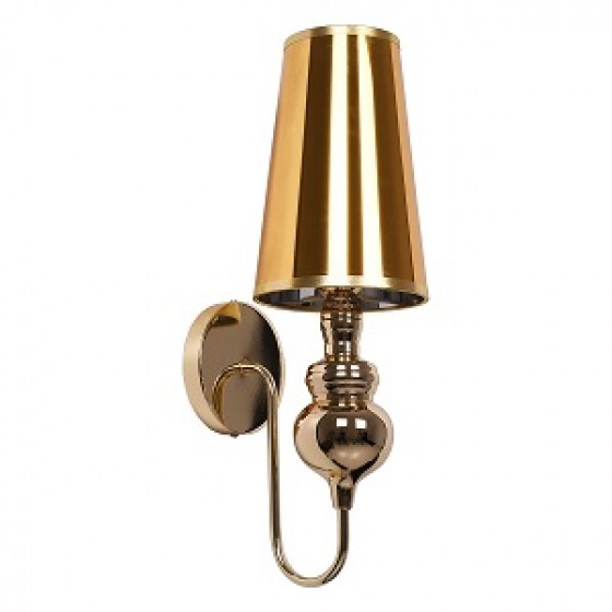 Μοντέρνα απλίκα χρυσαφί Φ15x48cm μεταλλική με καπέλο  