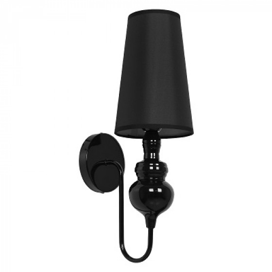 Μοντέρνα απλίκα μαύρη Φ15x48cm μεταλλική με καπέλο  