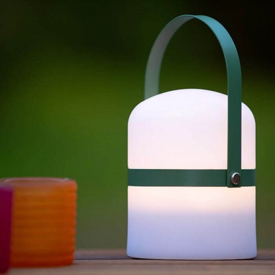 Στεγανό πορτατίφ πλαστικό πράσινο Φ17x25cm LED Dim