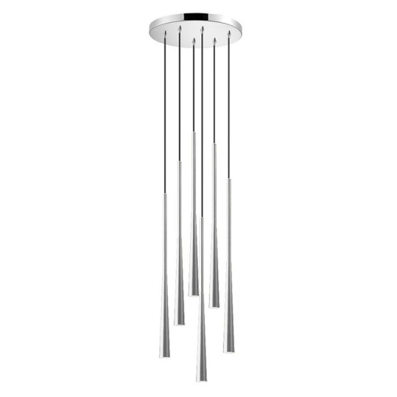 Εξάφωτη ροζέτα G9 Φ40cm με κρεμαστά φωτιστικά σωλήνες Φ3x50cm