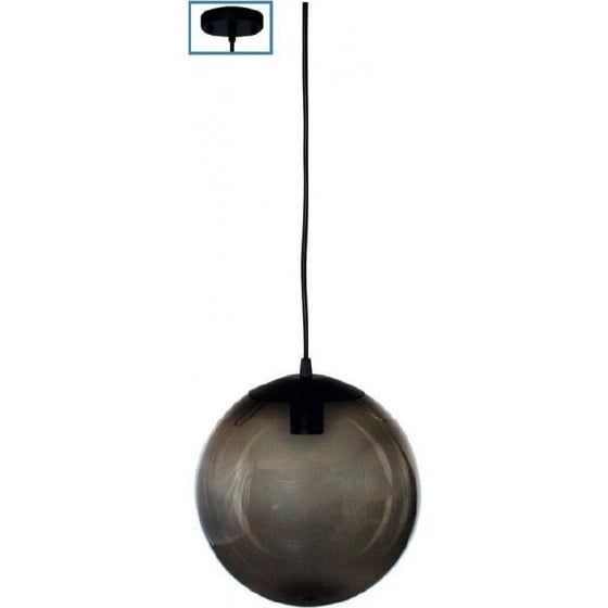Στεγανό φωτιστικό κρεμαστό Ø25cm φιμέ μπάλα