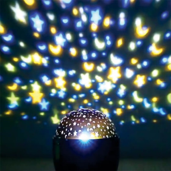 Προτζέκτορας δωματίου LED με μπαταρίες-Μοτίβο αστέρια και φεγγάρια