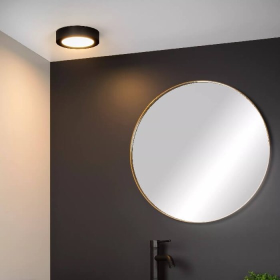 Φωτιστικό οροφής πάνελ-πλαφονιέρα LED 3000K IP44 Φ18cm μαύρο