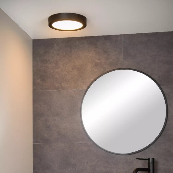 Φωτιστικό οροφής πάνελ-πλαφονιέρα LED 3000K IP44 Φ24cm μαύρο