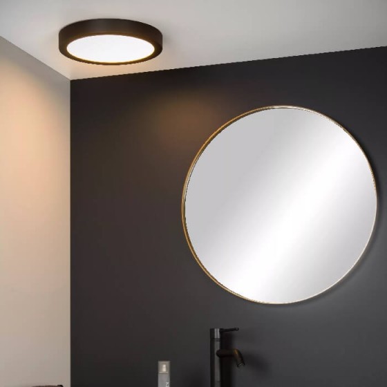 Φωτιστικό οροφής πάνελ-πλαφονιέρα LED 3000K IP44 Φ30cm μαύρο