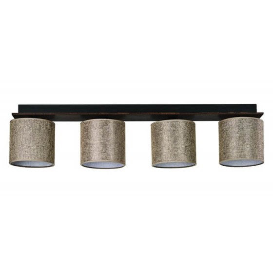 Φωτιστικό οροφής με τέσσερα αμπαζούρ καφέ-μόκα 90cm