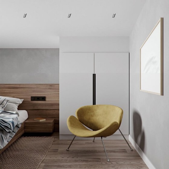 Χωνευτό trimless φωτιστικό σποτ σταθερό LED 3000K 12W μαύρο