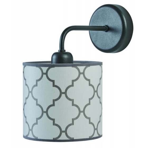 Φωτιστικό τοίχου σε χρώμα γραφίτη με αμπαζούρ λευκό-γκρι 26x23cm