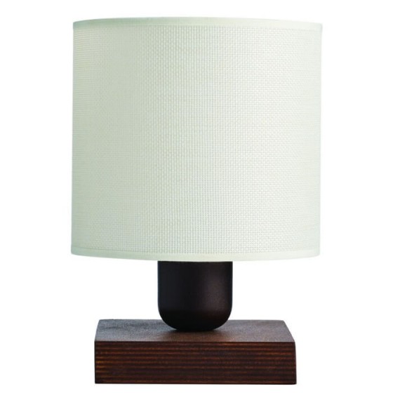 Πορτατίφ με μπεζ αμπαζούρ και ξύλινη βάση 15x22cm