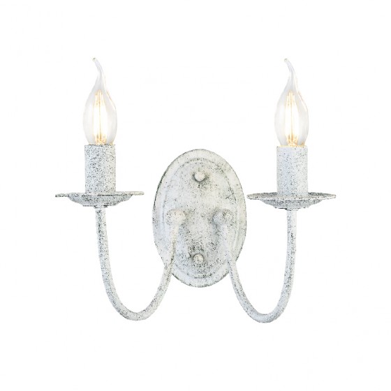 Μίνιμαλ κλασικό φωτιστικό τοίχου δίφωτο 28x20cm λευκό πατίνα