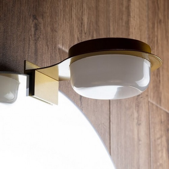  Φωτιστικό καθρέφτη LED  χρυσό 10x13cm με τρεις τρόπους τοποθέτησης