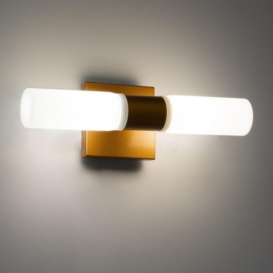 Χάλκινη κυλινδρική απλίκα καθρέφτη 34cm δίφωτη G9