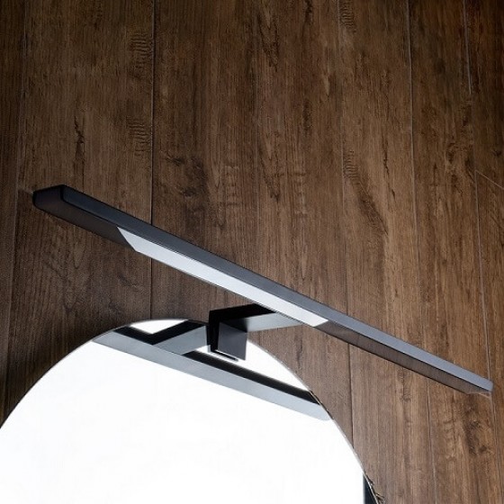 Φωτιστικό καθρέφτη LED μαύρο 60cm με τρεις τρόπους τοποθέτησης