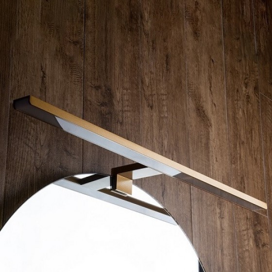 Φωτιστικό καθρέφτη LED χάλκινο 60cm με τρεις τρόπους τοποθέτησης