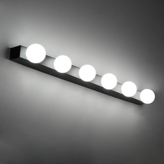 Γραμμικό φωτιστικό καθρέφτη με γλομπάκια LED 70cm μαύρο