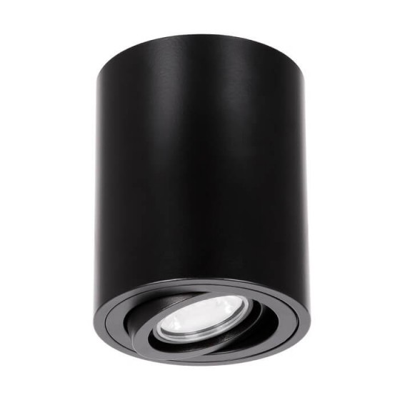 Φωτιστικό σποτ οροφής κυλινδράκι Φ8x10cm μαύρο GU10 κινητό