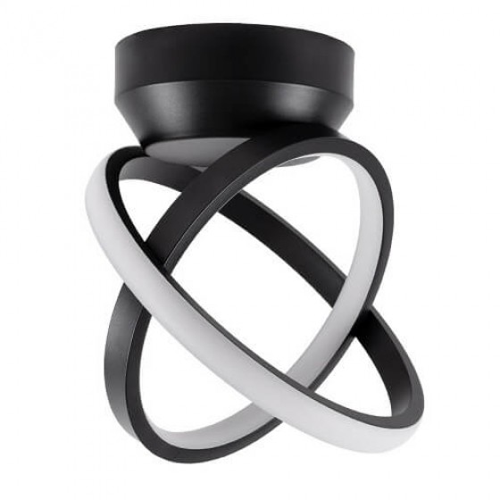 Μαύρο φωτιστικό οροφής LED CCT σε σχήμα δακτυλιδιού Φ25cm