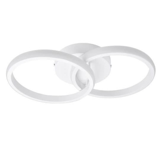 Λευκό φωτιστικό οροφής LED CCT με δύο δαχτυλίδια 36cm