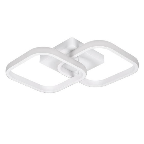 Φωτιστικό οροφής LED CCT με 2 τετράγωνα στεφάνια λευκό 40x24cm