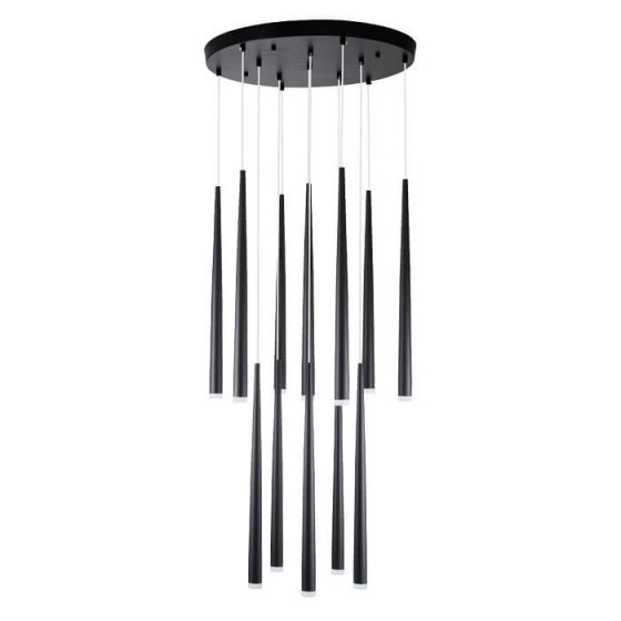 Μαύρο κρεμαστό φωτιστικό ροζέτα Φ60cm LED CCT τηλεχειριζόμενο