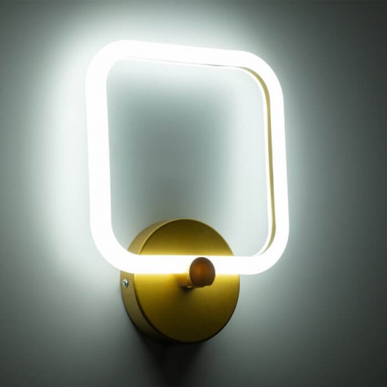 Απλίκα τετράγωνη LED CCT DIM με χρυσαφί βάση 22x29cm