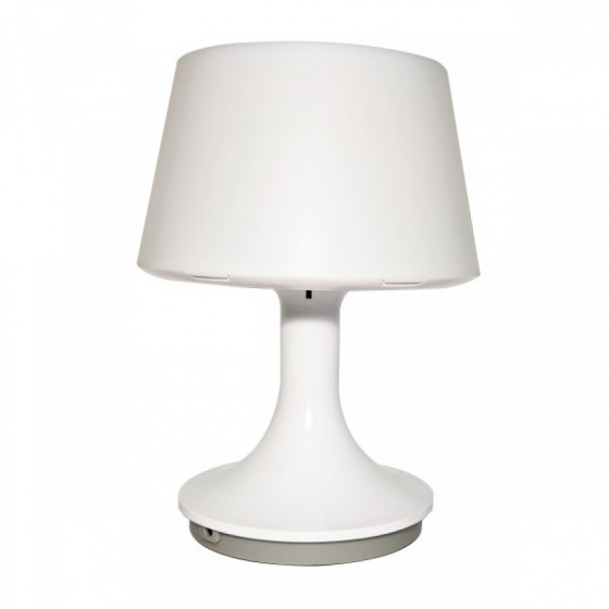 Φωτιστικό κομοδίνου πορτατίφ πλαστικό λευκό Φ14x17cm LED