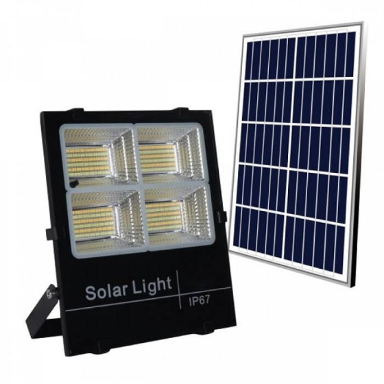 Ηλιακός προβολέας τηλεχειριζόμενος LED CCT 100W IP66 24x21cm