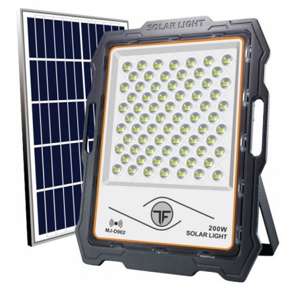 Φορητός ηλιακός προβολέας δαπέδου αλουμινίου ανθρακί IP65 LED 6000Κ 200W