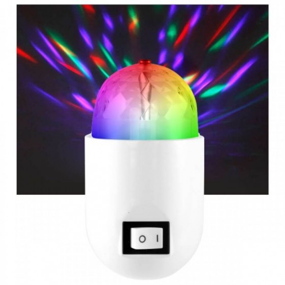 Λευκό πλαστικό φωτάκι νυκτός LED με εφέ φωτισμού RGB