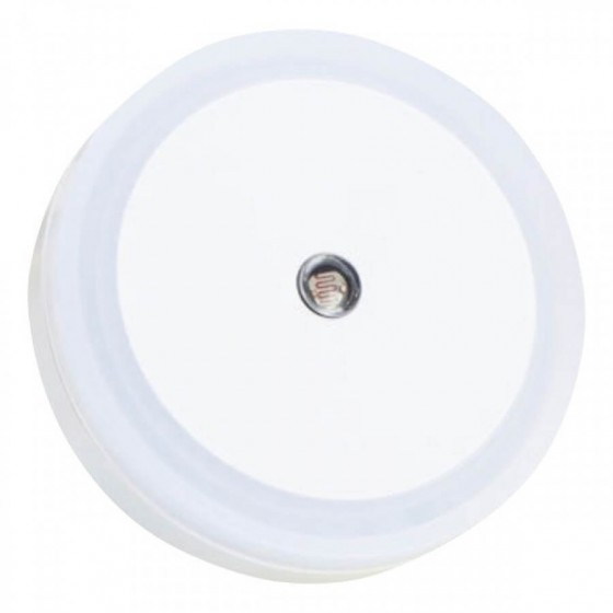 Λευκό φωτάκι νυκτός LED με φωτοκύτταρο Φ10cm