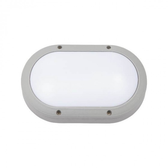 Ασημί οβάλ απλίκα αλουμινίου Φ28cm IP54 διάχυτου φωτισμού