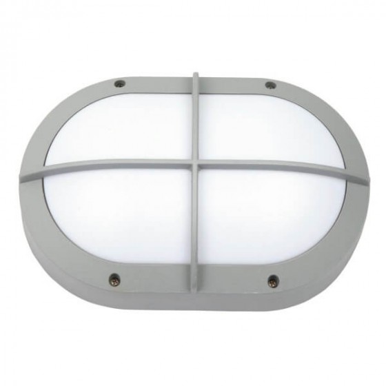 Ασημί οβάλ απλίκα αλουμινίου IP54 Φ28cm με σταυρό