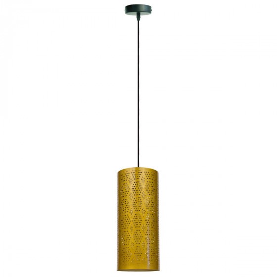 Μαροκινό κρεμαστό φωτιστικό κύλινδρος χρυσός Φ13x30cm
