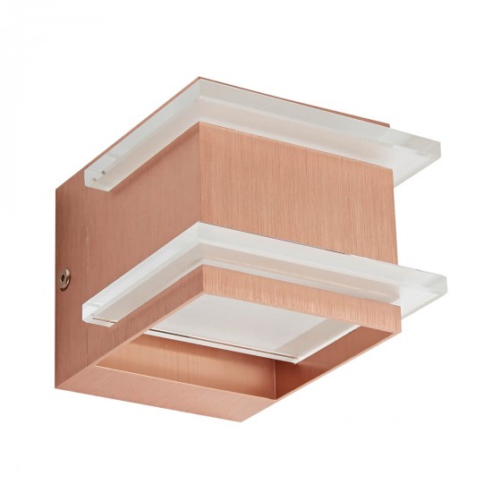 Μεταλλική απλίκα με γυαλί 10x12x8cm χάλκινη απόχρωση