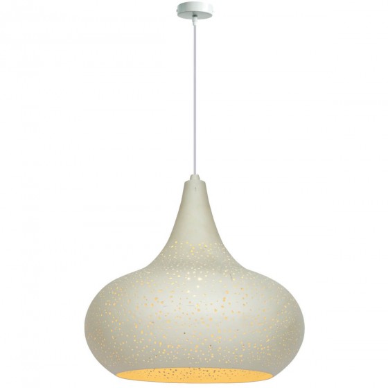 Μαροκινό κρεμαστό φωτιστικό λευκή καμπάνα Φ35x23cm