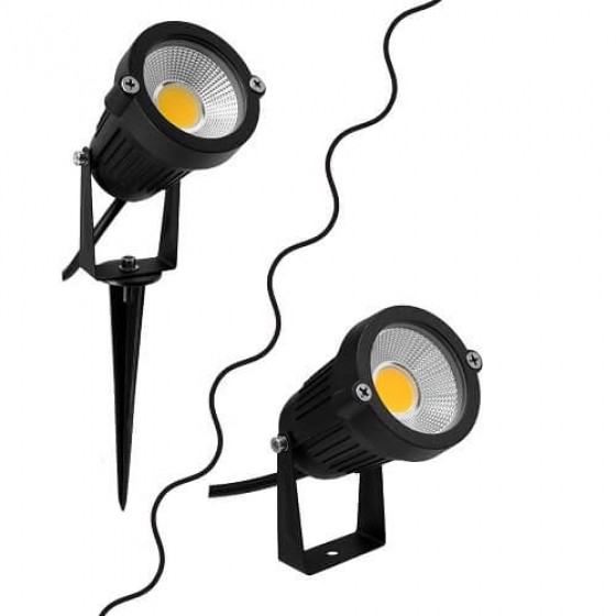 Σποτ κήπου 12V IP67 LED 2200Κ πλαστικό μαύρο 13cm ή καρφωτό 28cm