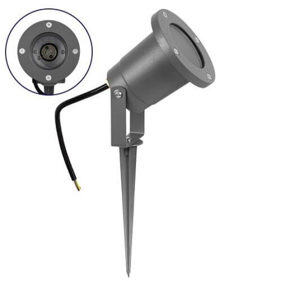 Σποτ κήπου IP65 μεταλλικό γκρι ανθρακί GU10 Φ10x31cm