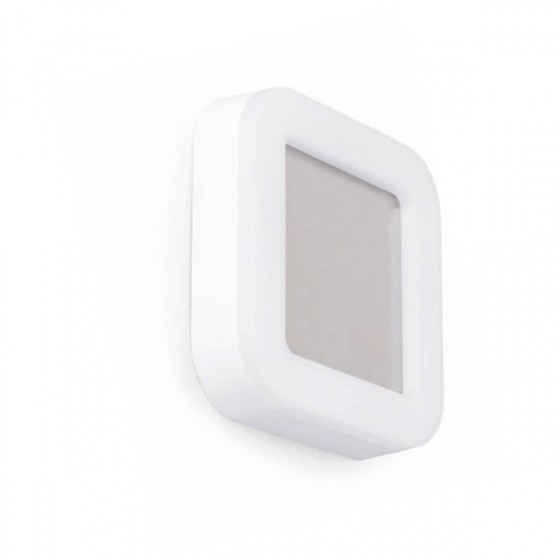 Απλίκα-Πλαφονιέρα εξωτερικού χώρου LED πλαστική 19x19x4cm λευκή