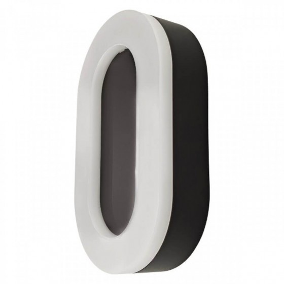 Απλίκα εξωτερικού χώρου LED πλαστική οβάλ 19x12cm μαύρο-λευκό
