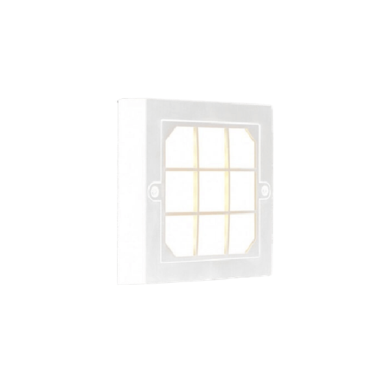 Απλίκα εξωτερικού χώρου LED CCT πλαστική με πλέγμα 14x14cm λευκή