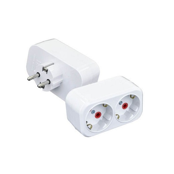 Λευκό πολύπριζο ταφ 2 θέσεων σούκο