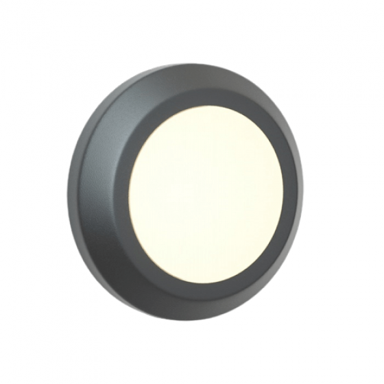 Στρογγυλή απλίκα τοίχου ανθρακί Φ15cm LED CCT πλαστική IP65