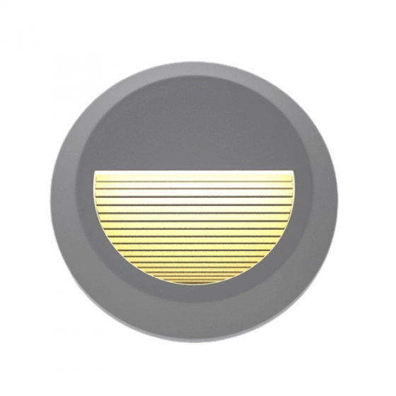 Απλίκα τοίχου γκρι με ραβδώσεις Φ15cm LED CCT πλαστική IP65