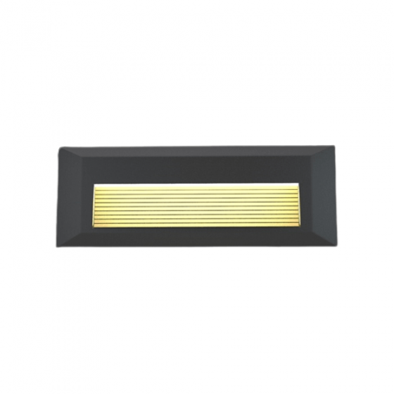Φωτιστικό τοίχου ανθρακί με ραβδώσεις 22x8cm LED CCT πλαστικό IP65