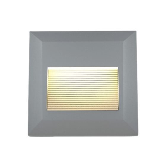Τετράγωνη απλίκα τοίχου γκρι με ραβδώσεις 12x12cm LED CCT πλαστική IP65